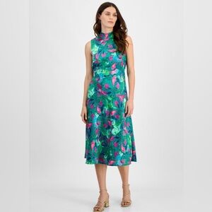 NWT TAHARI MOCK NECK MIDI DRESS